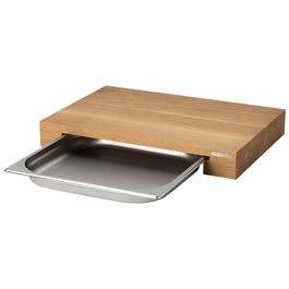 Continenta Tabla Cortar Con Bandeja 48X32,5 Madera Roble Acero Inoxidable